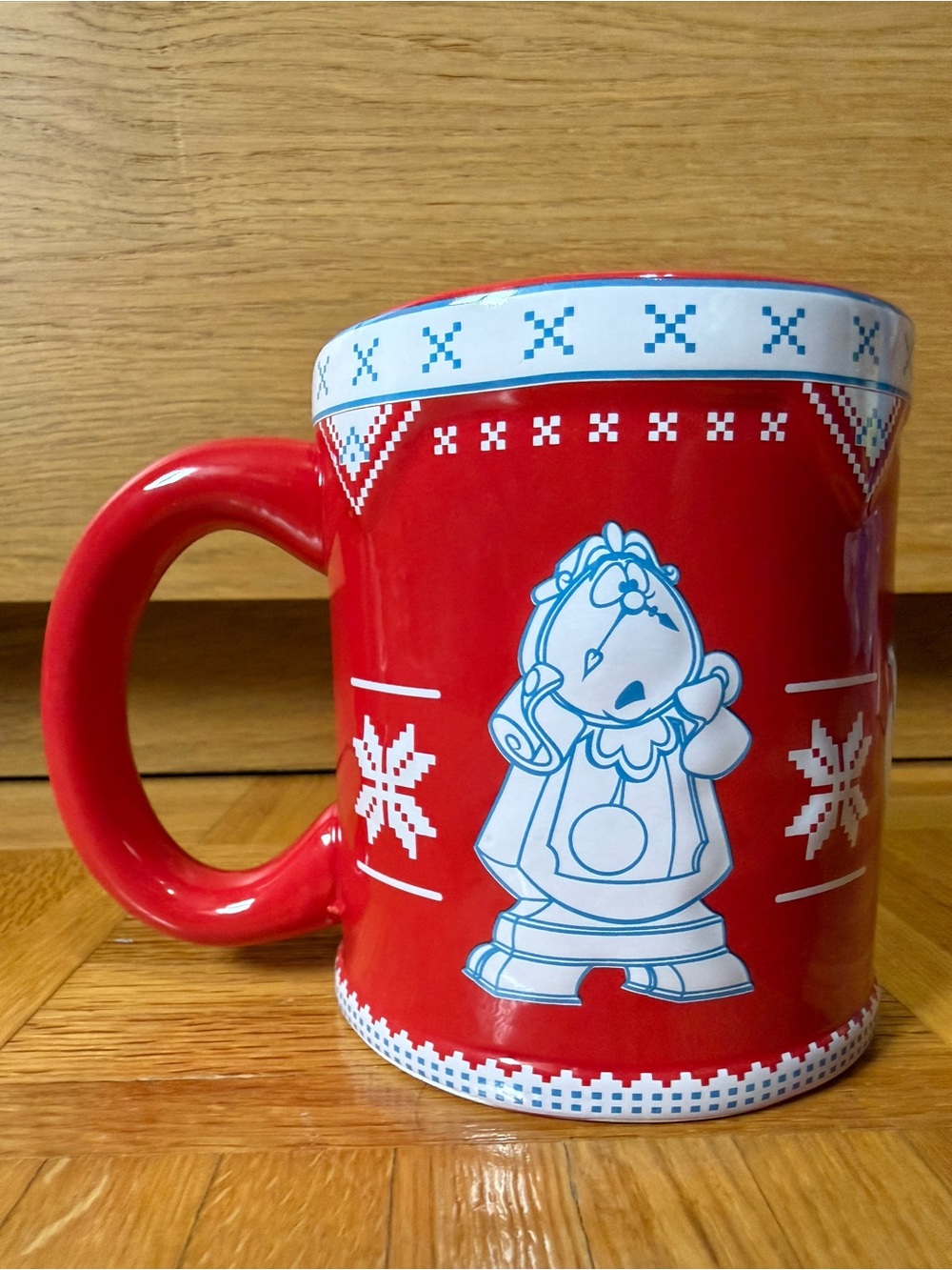 Disney Beauty and the Beast Red Holiday Ceramic Mug